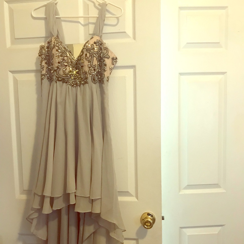Favorite beaded Terani Couture  high low dress